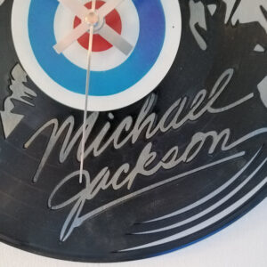 Michael Jackson Cut Vinyl Clock close up 2