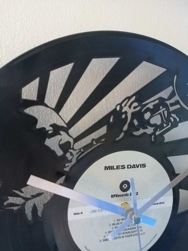 Miles Davis Vinyl Clock close up 1