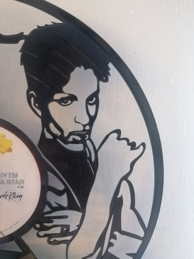 Prince Vinyl Clock close up 3