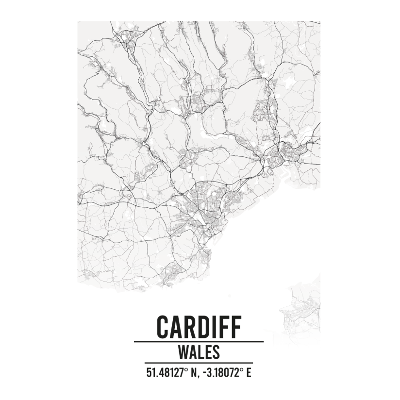 Cardiff Wales map