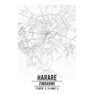 Harare Zimbabwe map