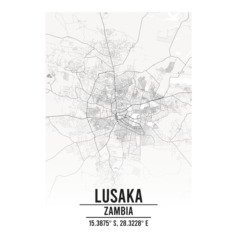 Lusaka Zambia map