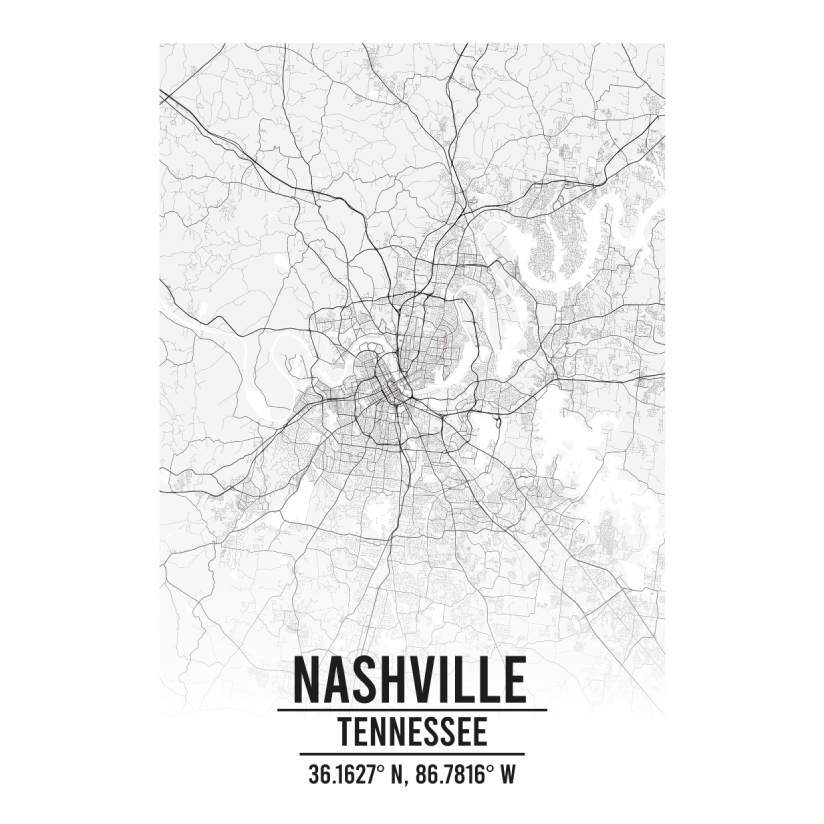 Nashville Tennessee map