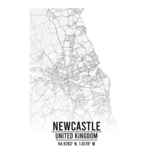 Newcastle United Kingdom map