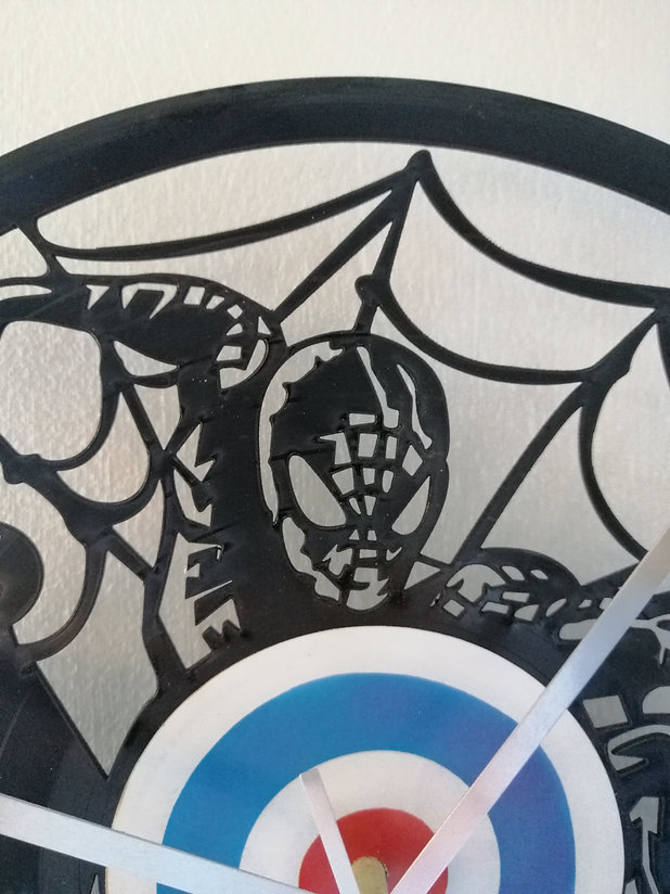 Spider-Man Vinyl Clock close up 2