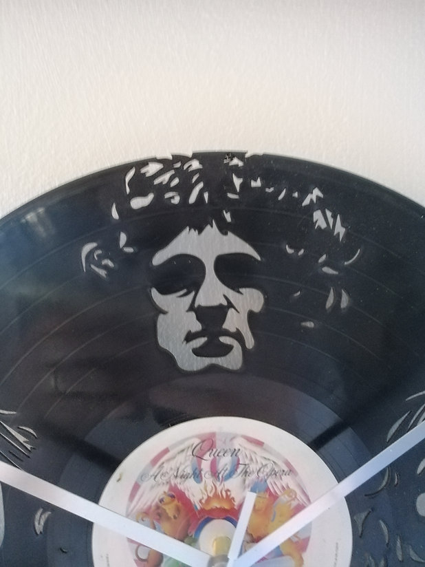 Queen Band Vinyl Clock close up 1