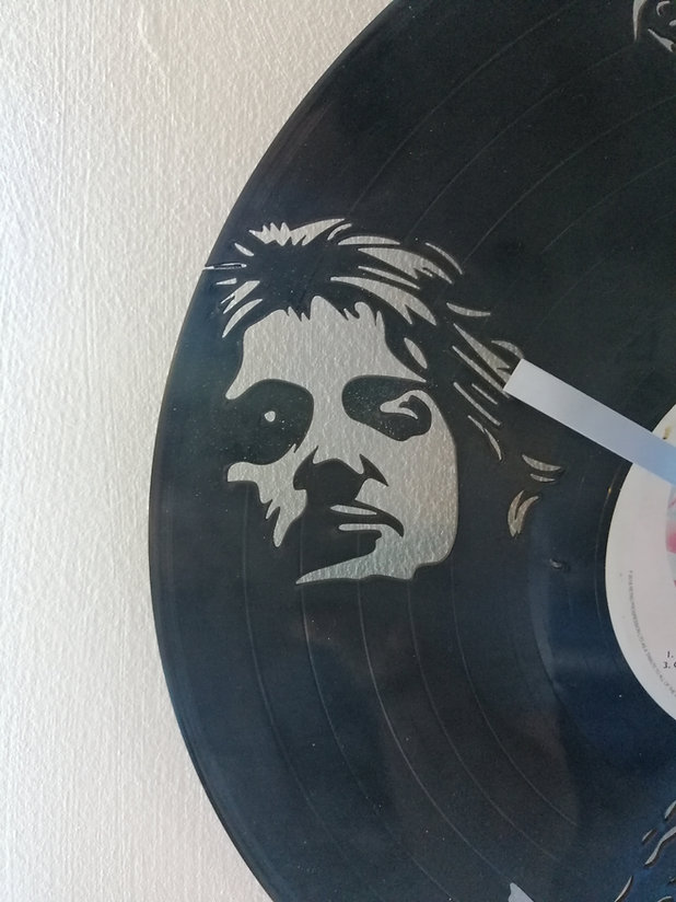 Queen Band Vinyl Clock close up 2