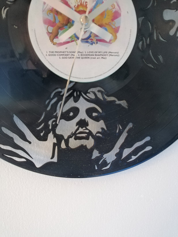 Queen Band Vinyl Clock close up 4