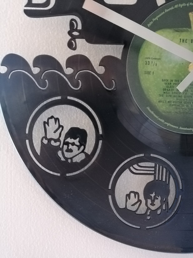 The Beatles Yellow Submarine Vinyl Clock close up 1