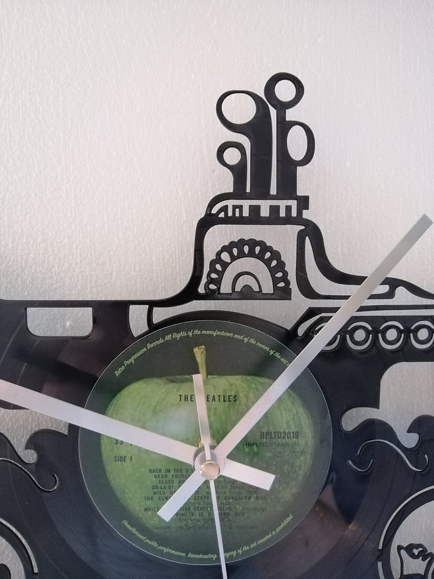 The Beatles Yellow Submarine Vinyl Clock close up 2