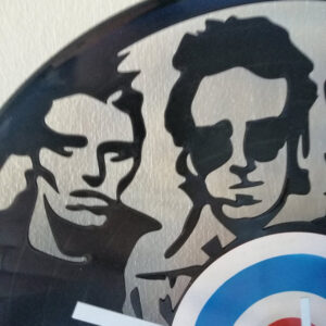 The Clash vinyl clock close up 1