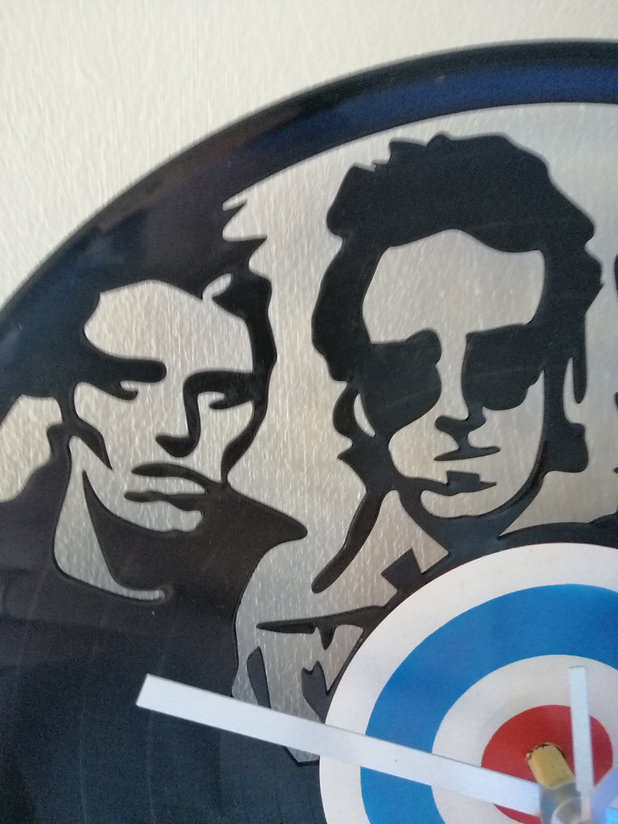 The Clash vinyl clock close up 1