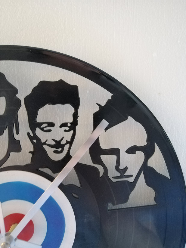 The Clash vinyl clock close up 2