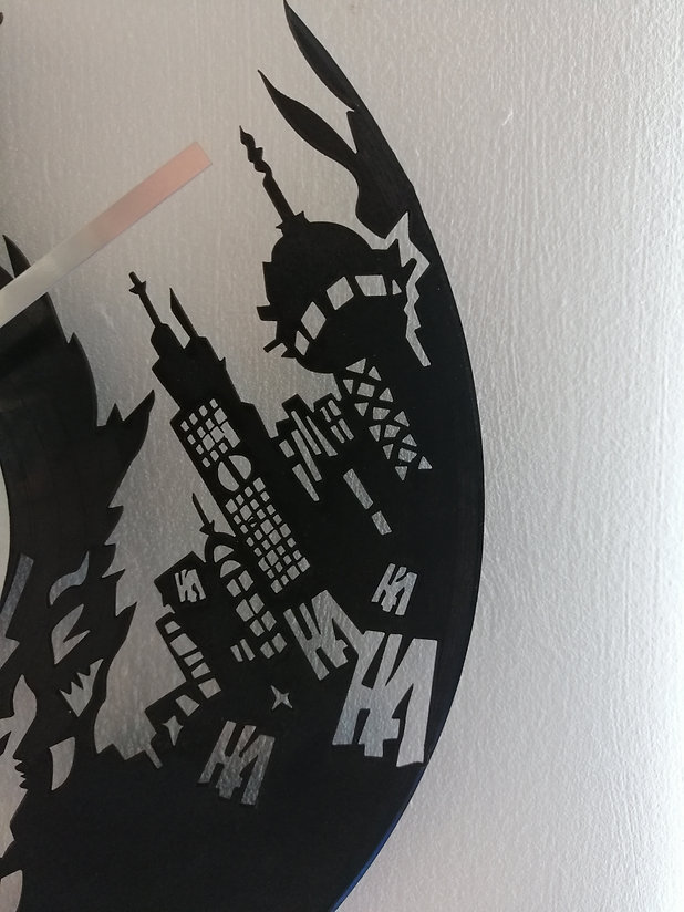 Batman Joker Vinyl Clock close up 3