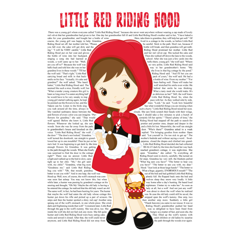 little-red-riding-hood-a3-print-brunette-retro-progression