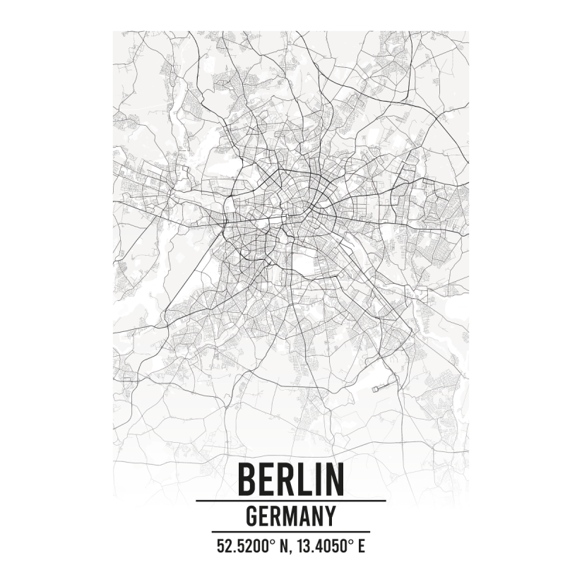 Berlin, Germany A3 Map Print - Retro Progression