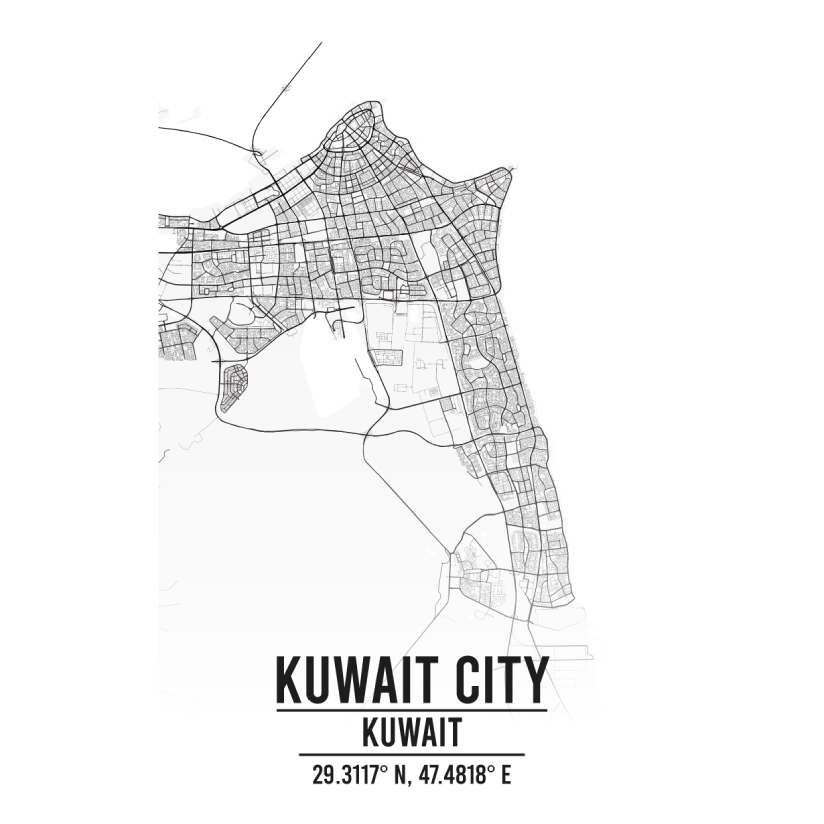 Kuwait City Kuwait map