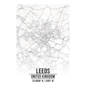 Leeds United Kingdom map