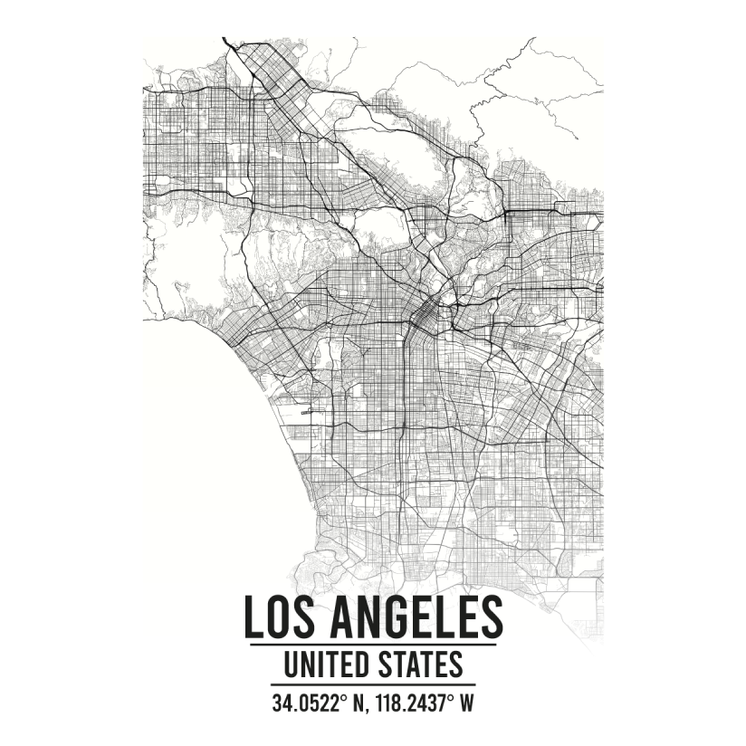 Los Angeles United States map