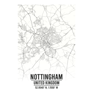 Nottingham United Kingdom map