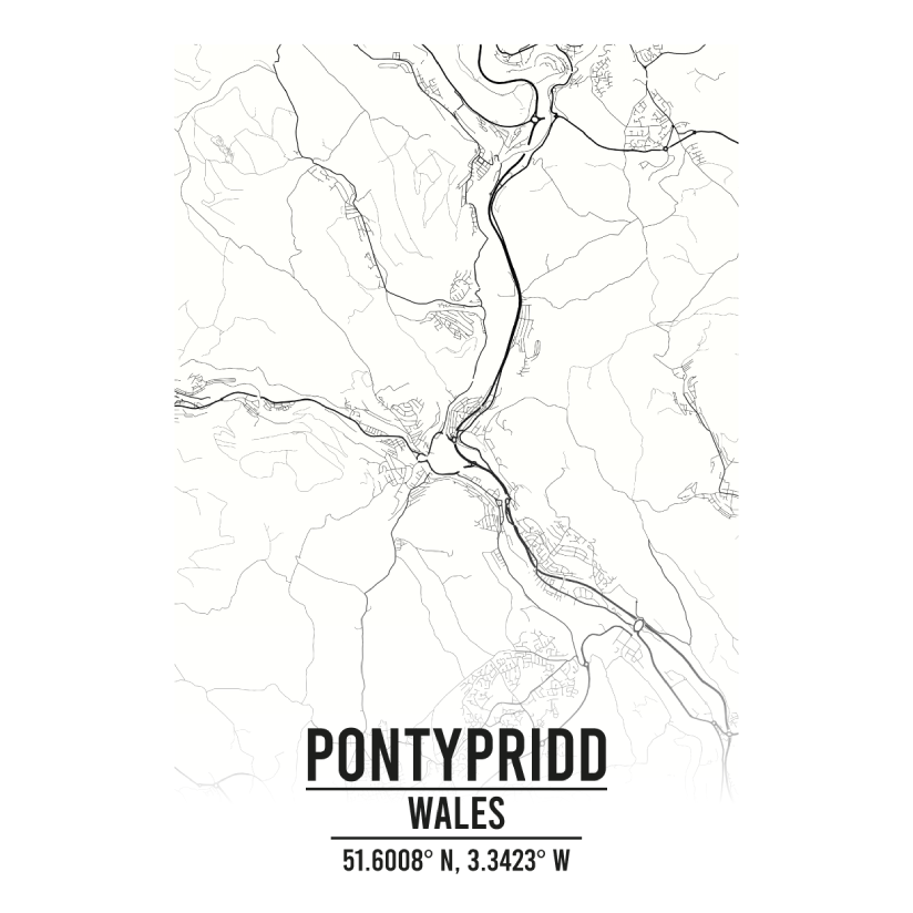Pontypridd Wales map